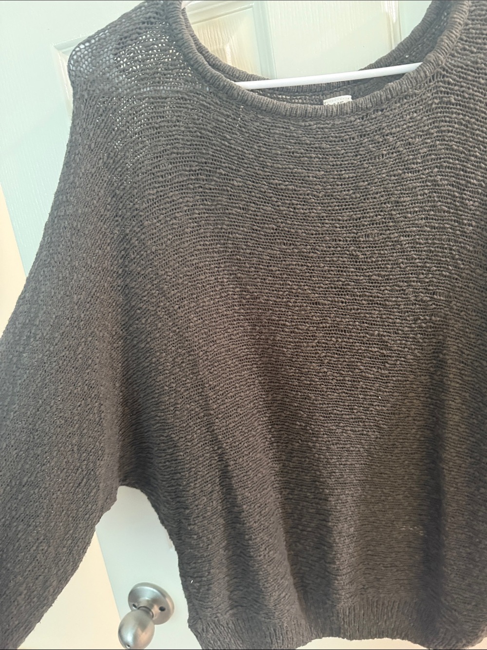Me to We Olive Open-Knit Crewneck Sweater - Picture 5 of 9